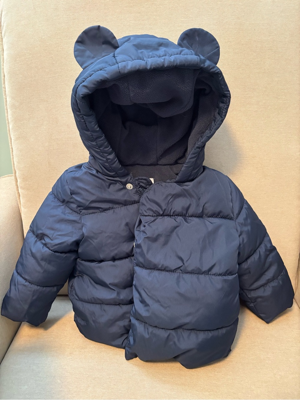 Toddler Navy Puffer Jacket with Hood and Ears Old Navy 12-18